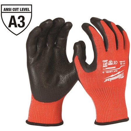 Milwaukee Tool Small Red Nitrile Level 3 Cut Resistant Dipped Work Gloves 48-22-8930